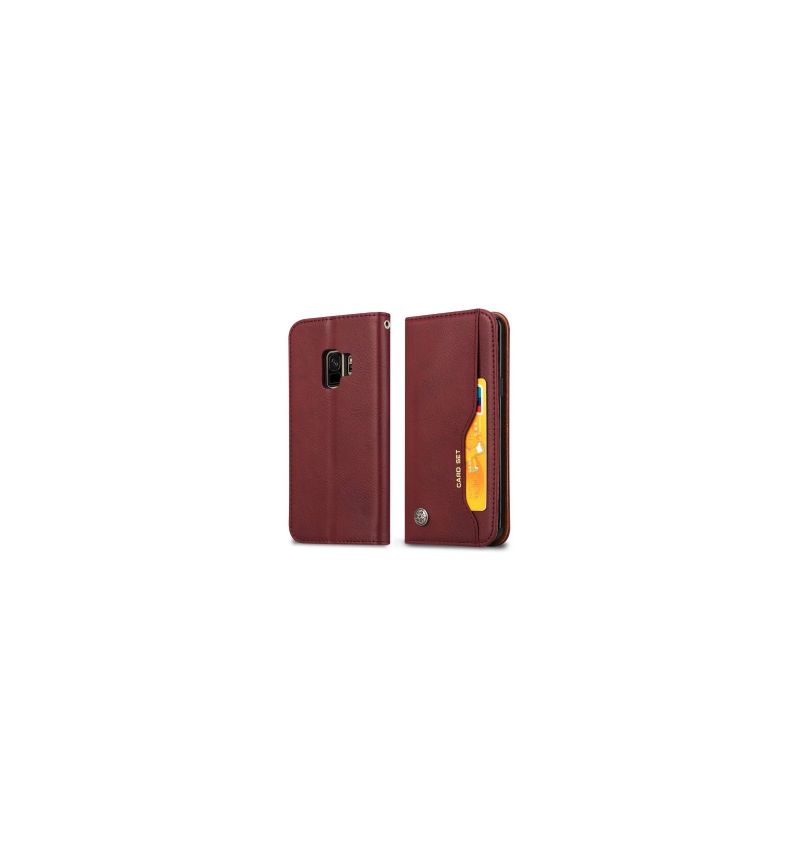 Housse Samsung Galaxy S9 Leather Wallet - Vin rouge