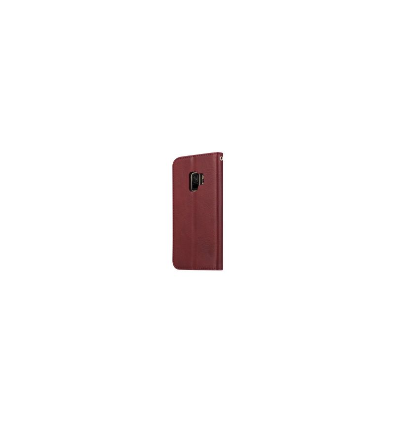 Housse Samsung Galaxy S9 Leather Wallet - Vin rouge
