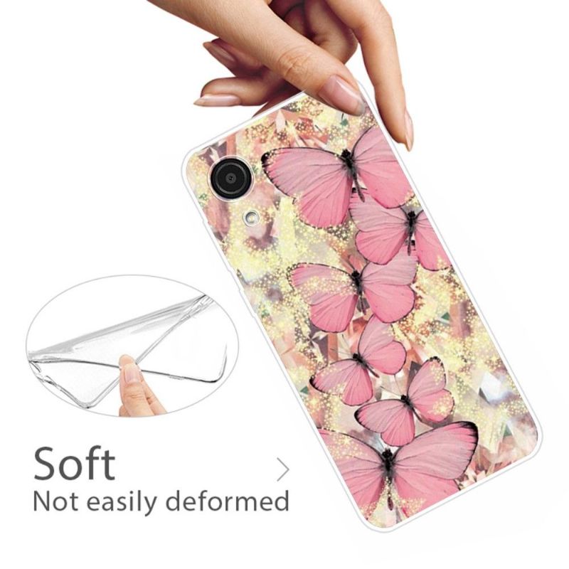 Coque Samsung Galaxy A03 Core Papillons Roses