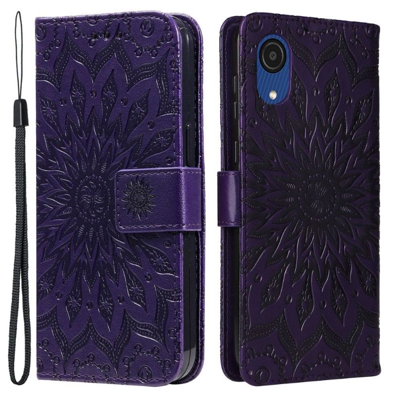 Housse Samsung Galaxy A03 Core Sunflower à lanière