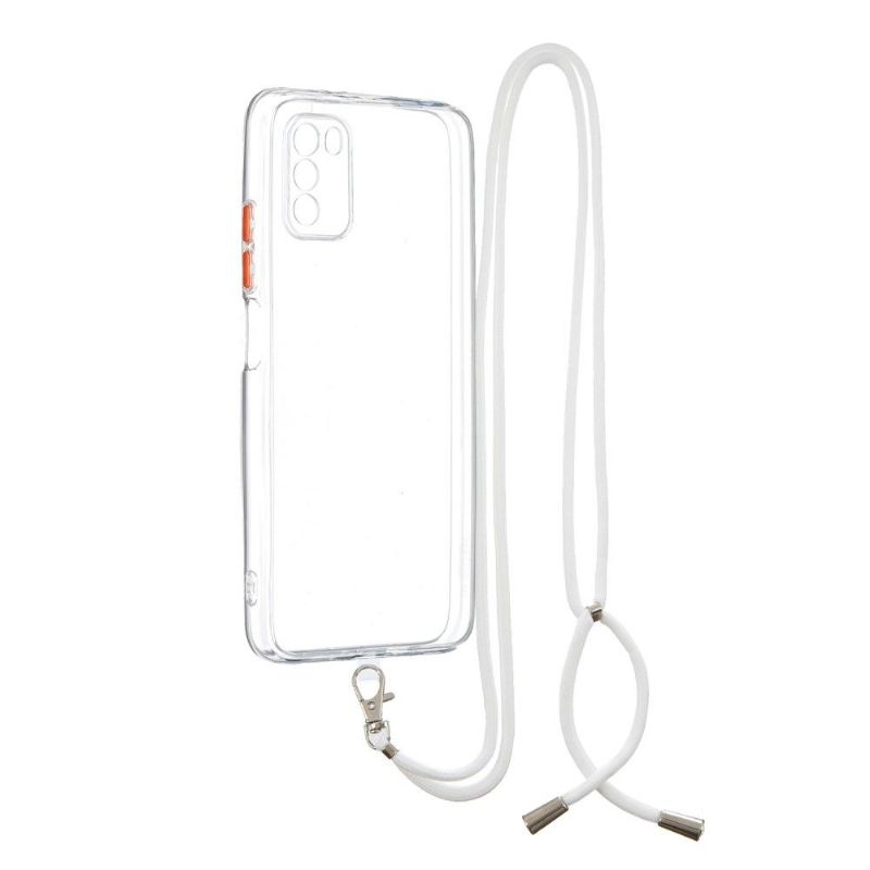 Coque Xiaomi Poco M3 bumper transparent à cordon