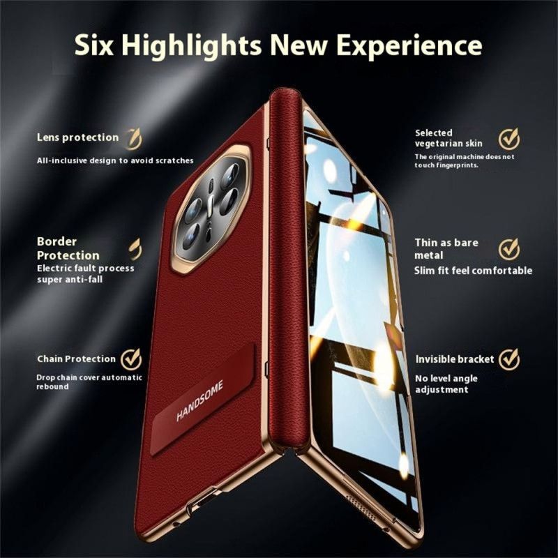 Coque Huawei Mate X6 Simili Cuir Texturé avec Protecteur Écran