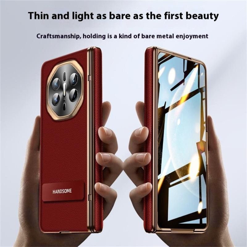 Coque Huawei Mate X6 Simili Cuir Texturé avec Protecteur Écran