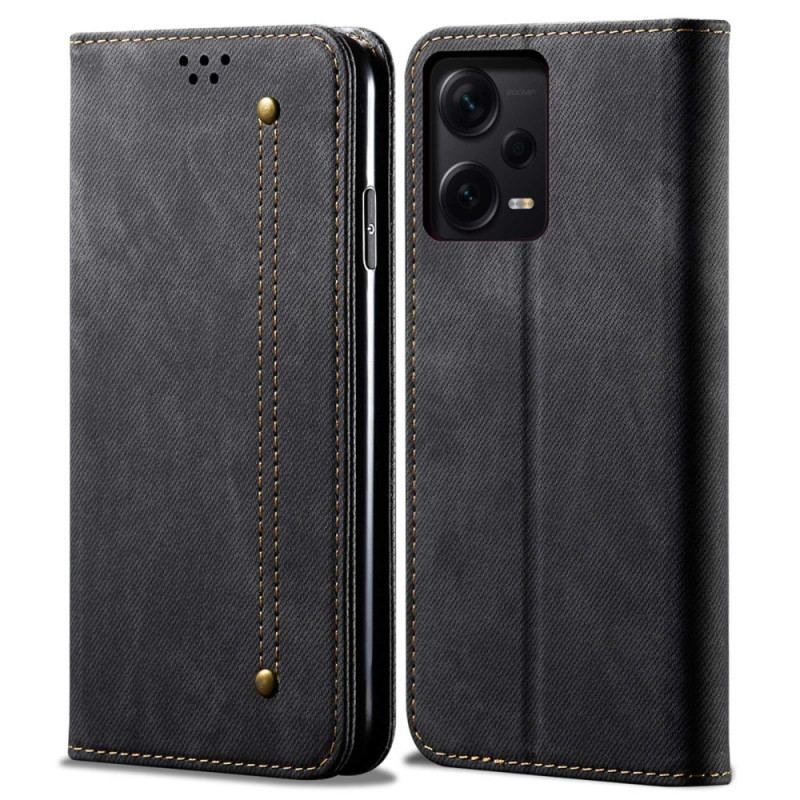 Flip Cover Xiaomi Redmi Note 12 Pro Plus Tissu Jeans