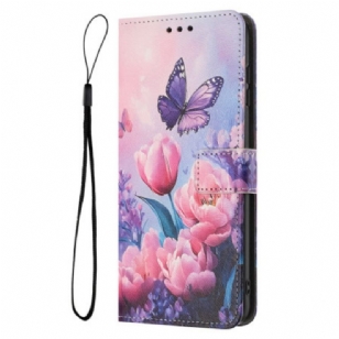 Housse Realme 14 5G / 14T 5G / P3 5G Fleurs Roses et Papillons