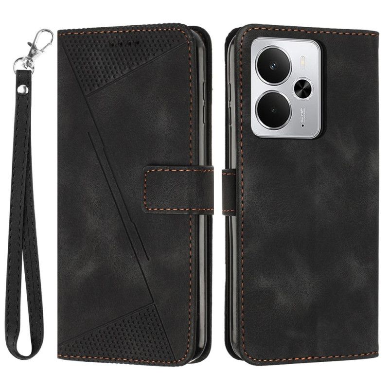 Housse Realme 14 5G / 14T 5G / P3 5G Lignes et Lanière