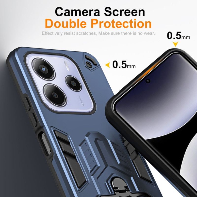 Coque Xiaomi Redmi Note 14 5G Anneau-Support Effet Métal