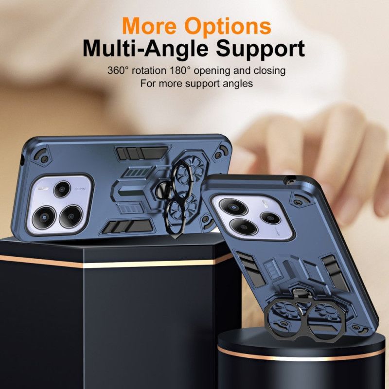 Coque Xiaomi Redmi Note 14 5G Anneau-Support Effet Métal