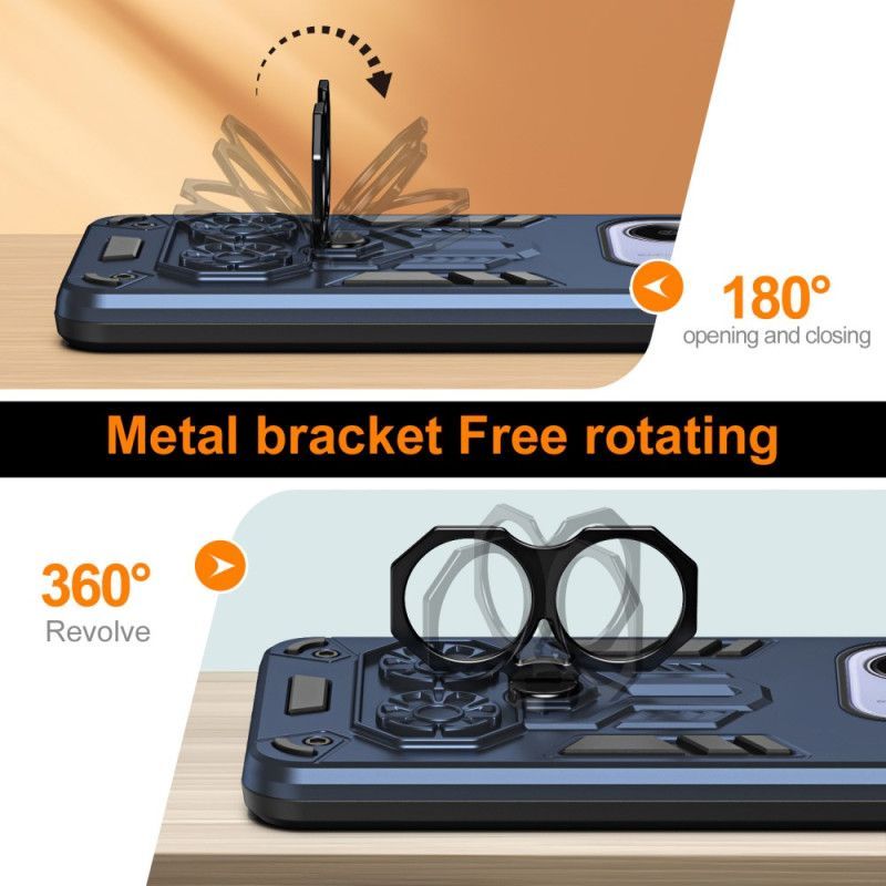 Coque Xiaomi Redmi Note 14 5G Anneau-Support Effet Métal