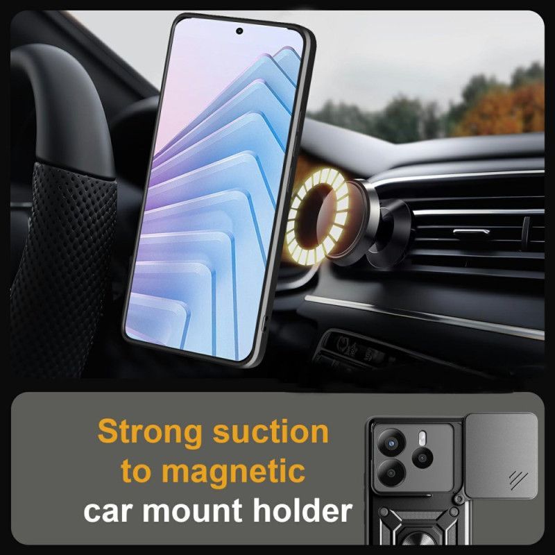 Coque pour Xiaomi Redmi Note 14 5G Protection Caméra Coulissante et Support