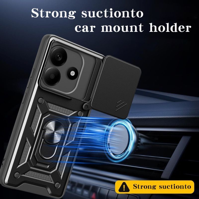 Coque Xiaomi Redmi Note 14 5G Protection Caméra Coulissante et Support