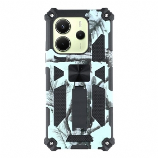 Coque Xiaomi Redmi Note 14 5G Robuste avec Support Intégré Camouflage