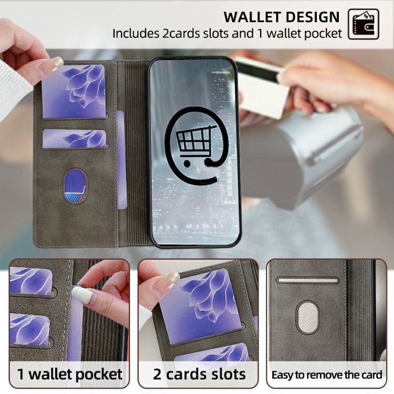 Flip Cover Xiaomi Redmi Note 14 5G Protection RFID Design Ondulé