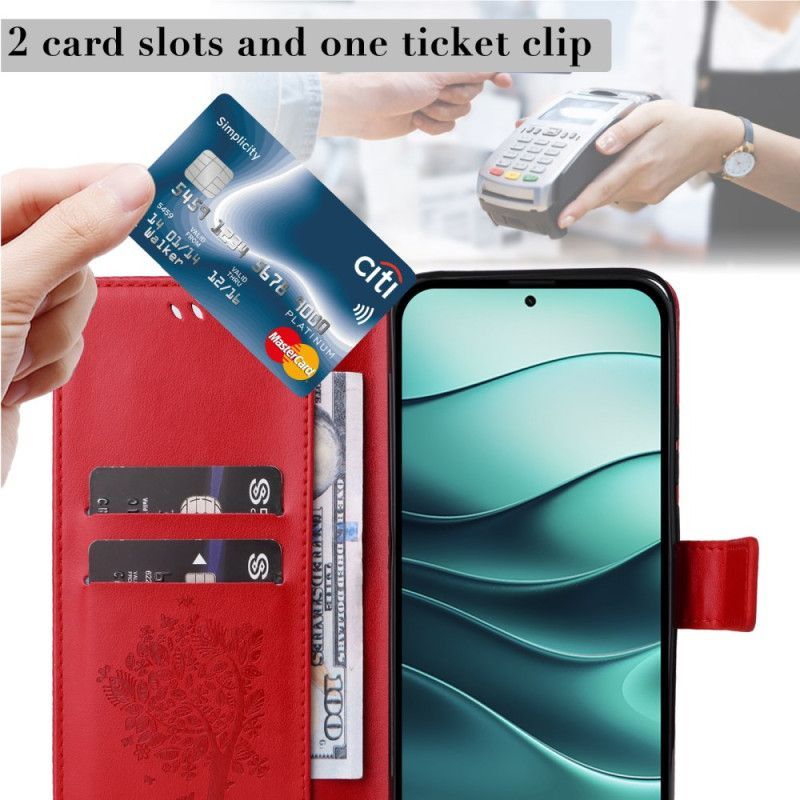 Housse Xiaomi Redmi Note 14 5G Chat et Arbre à Lnaière