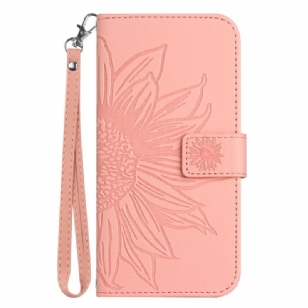 Housse Xiaomi Redmi Note 14 5G Empreinte Tournesol à Lanière