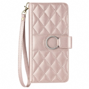 Housse Xiaomi Redmi Note 14 5G Matelassée avec Lanière et Banddoulière