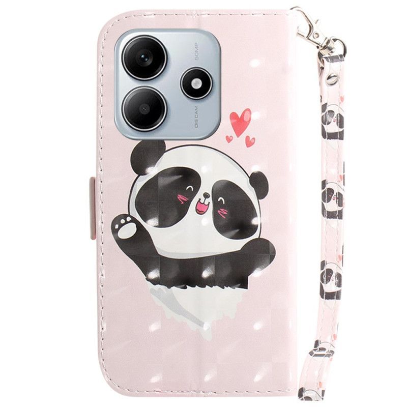 Housse Xiaomi Redmi Note 14 5G Panda Love à Lanière