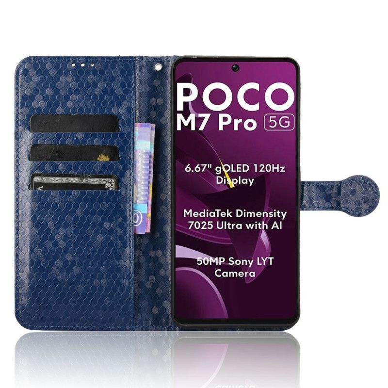 Housse Xiaomi Redmi Note 14 5G / Poco M7 Pro 5G Pointes Brillants à Lanière