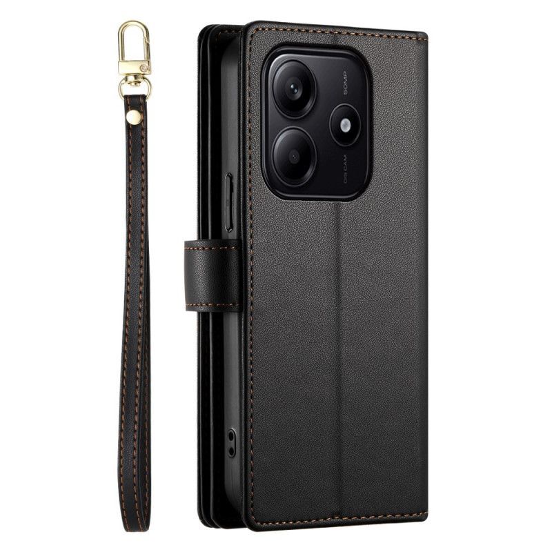 Housse Xiaomi Redmi Note 14 5G Portefeuille avec Lanière et Bandoulière