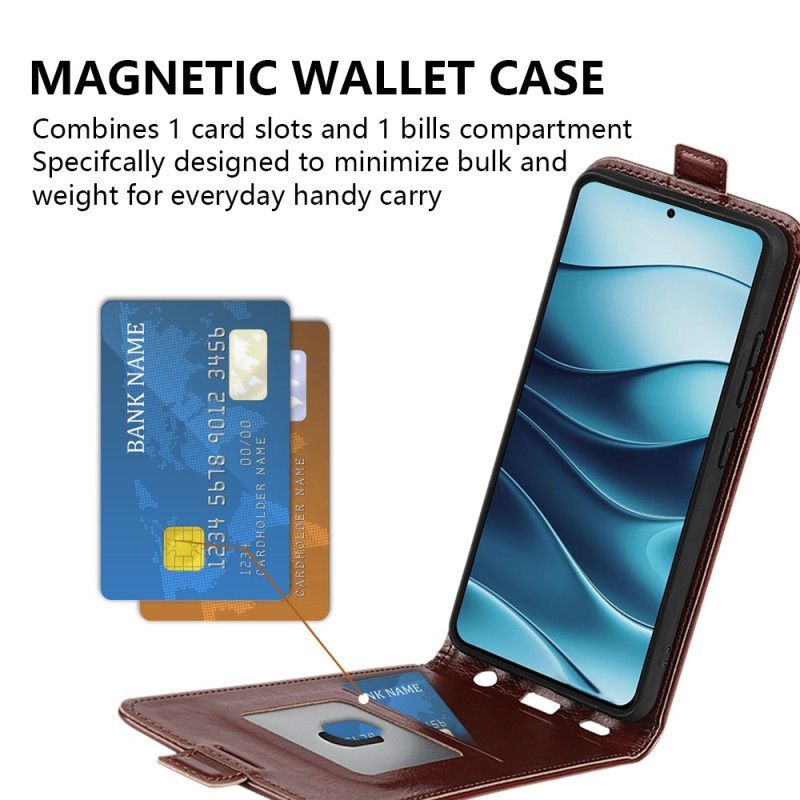 Housse Xiaomi Redmi Note 14 5G Rabat Vertical et Emplacement Carte