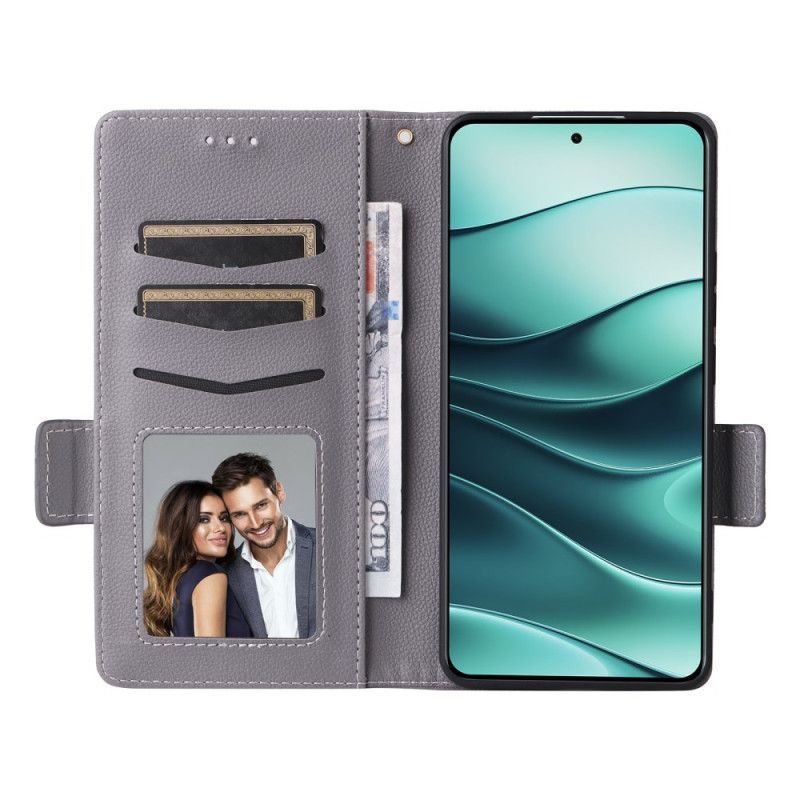 Housse Xiaomi Redmi Note 14 Texture Litchi à Lanière