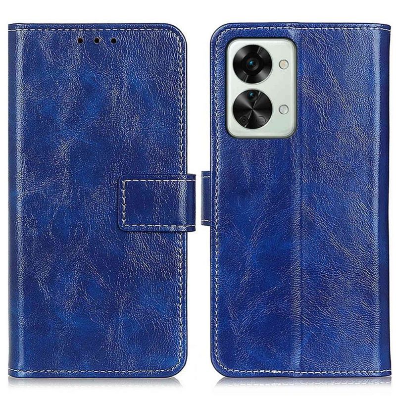 Housse OnePlus Nord 2T 5G effet cuir luxueux coutures