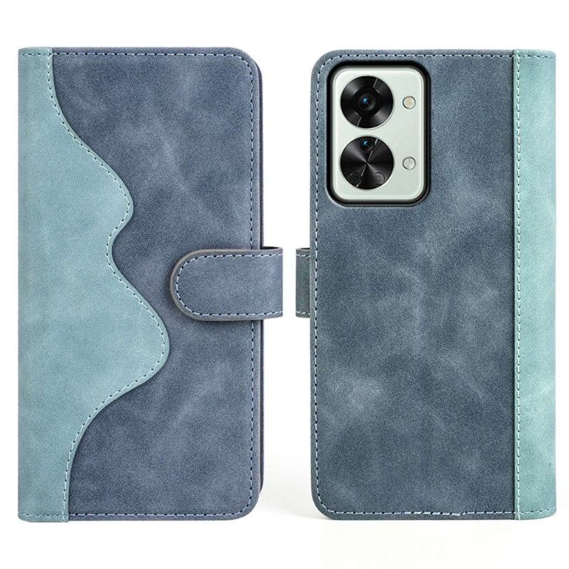 Housse OnePlus Nord 2T 5G Stand Folio Bicolore