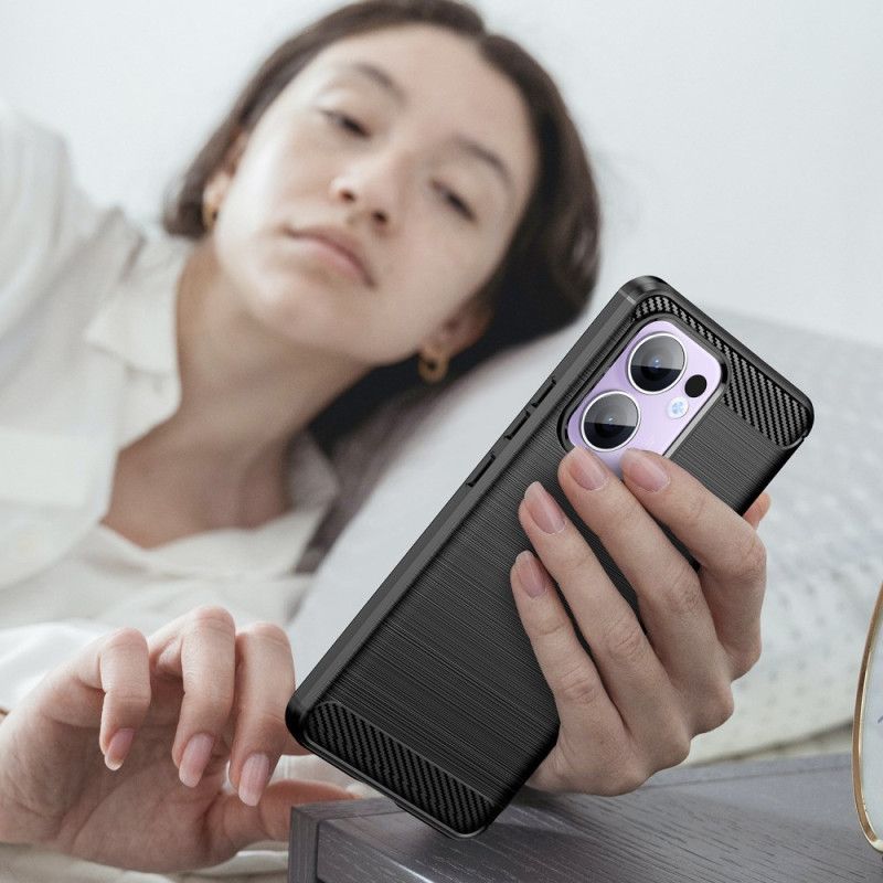Coque Oppo Reno 13F 4G / 5G / FS 5G Fibre Carbone Brossée