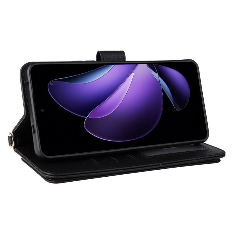 Housse Oppo Reno 13F 4G / 5G / FS 5G Premium Rétro à Bandoulière et Lanière