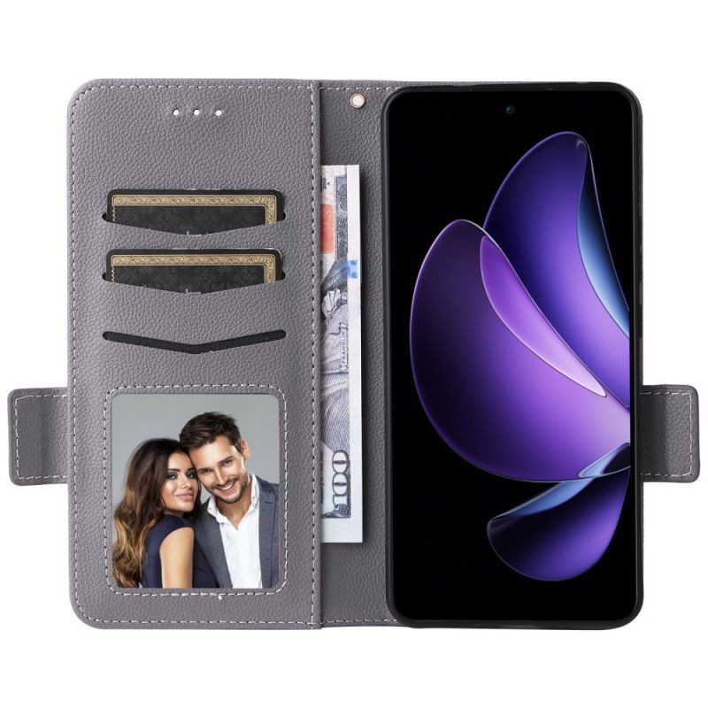 Housse Oppo Reno 13F 4G / 5G / FS 5G Simili Cuir Litchi à Lanière
