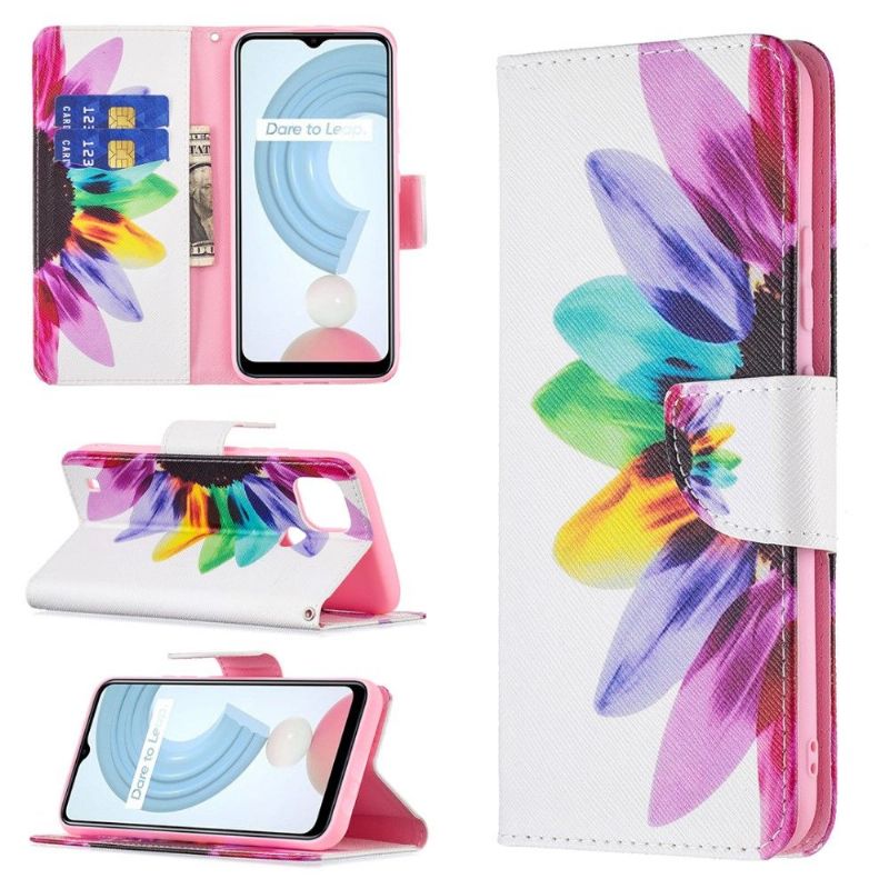 Housse Realme C21 pétales colorés