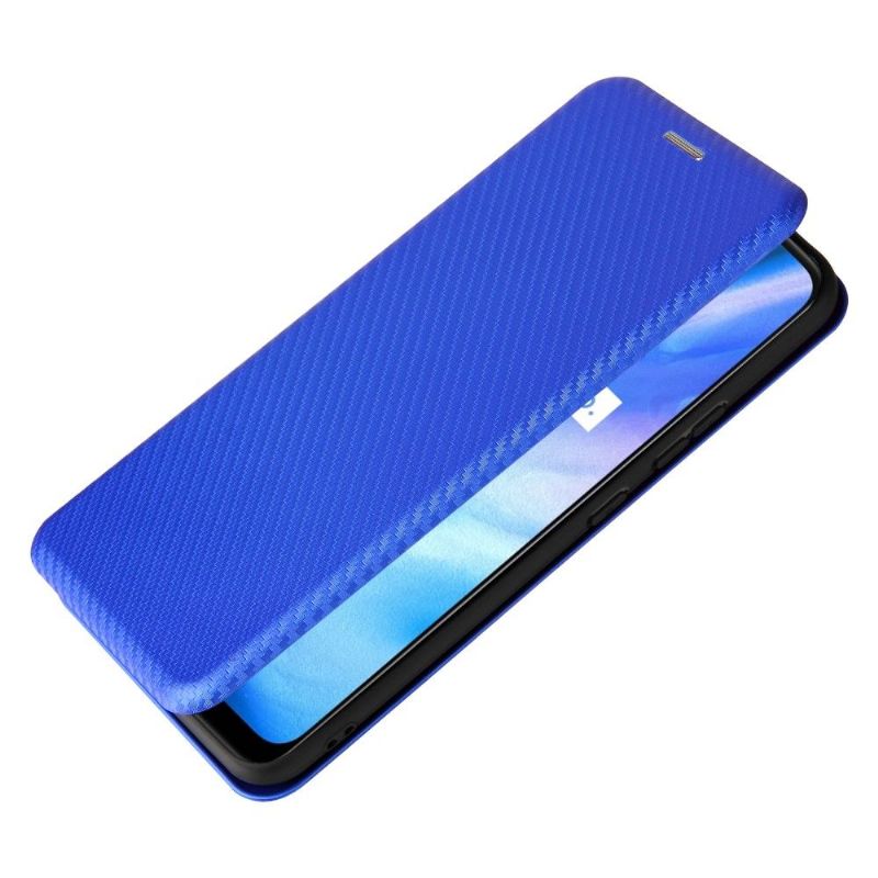 Housse Realme C21 simili cuir fibre de carbone