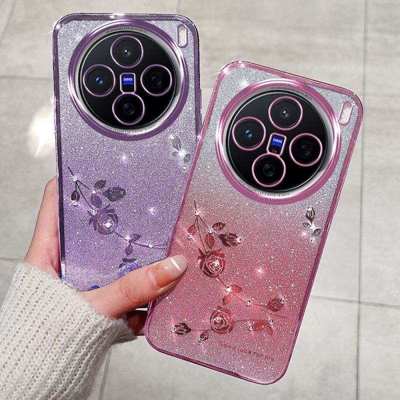 Coque Vivo X200 Pro Fleur et Strass KADEM