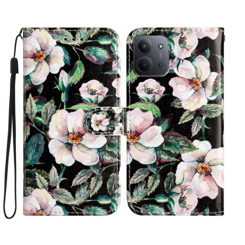 Housse Xiaomi Redmi 15C 4G / 5G / Poco C85 Fleurs Blanches