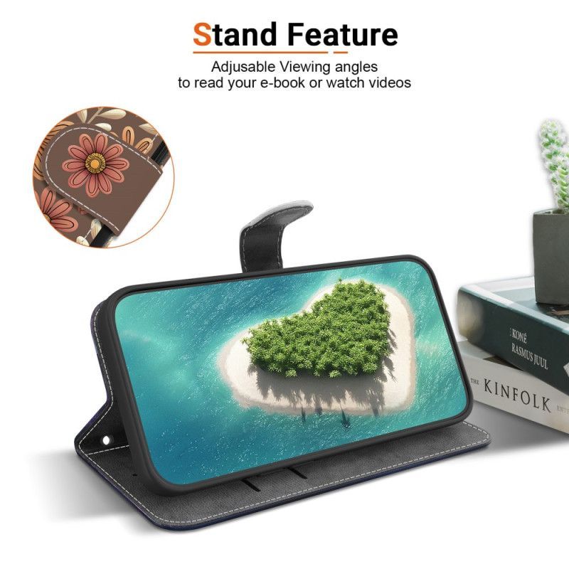 Housse Xiaomi Redmi 15C 4G / 5G / Poco C85 Fleurs Brunes