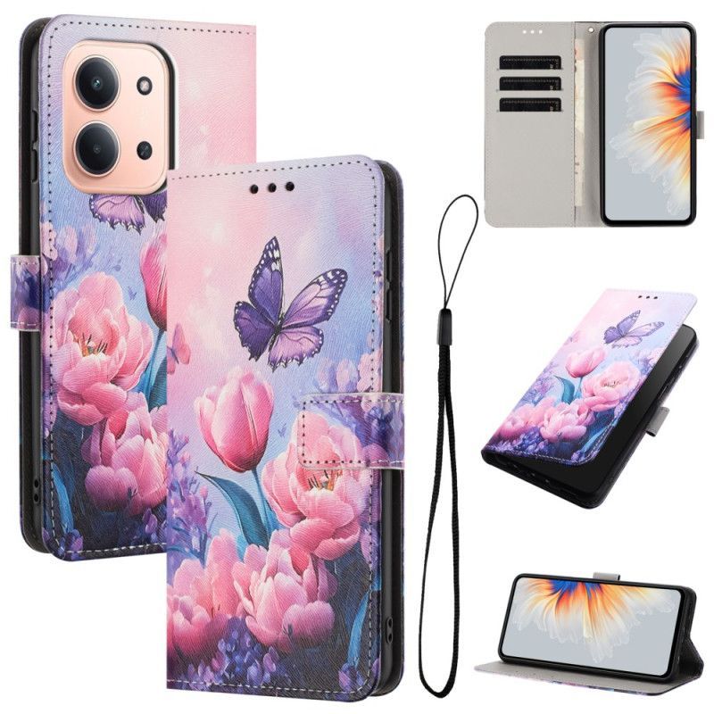 Housse Xiaomi Redmi 15C 4G / 5G / Poco C85 Motif Floral Rose