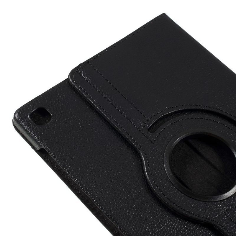 Housse Samsung Galaxy Tab S6 Lite simili cuir litchi rotatif 360 degrés