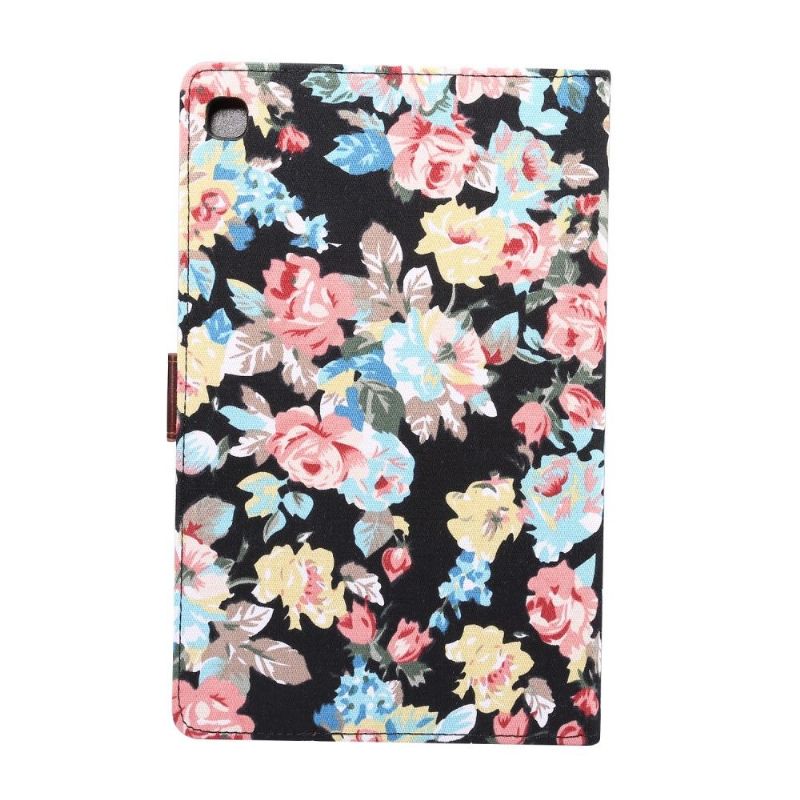 Housse Samsung Galaxy Tab S6 Lite Tissu Fleuries
