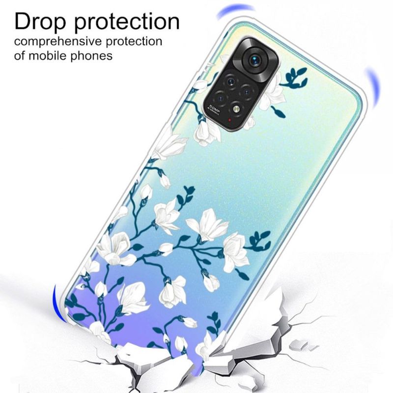 Coque Xiaomi Redmi Note 11 / 11S fleurs blanches