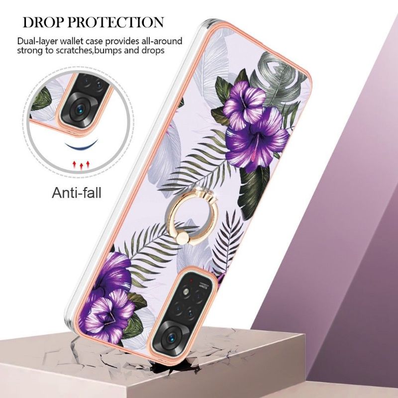 Coque Xiaomi Redmi Note 11 / 11S Fleurs Exotiques avec bague