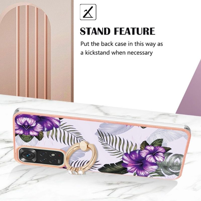 Coque Xiaomi Redmi Note 11 / 11S Fleurs Exotiques avec bague