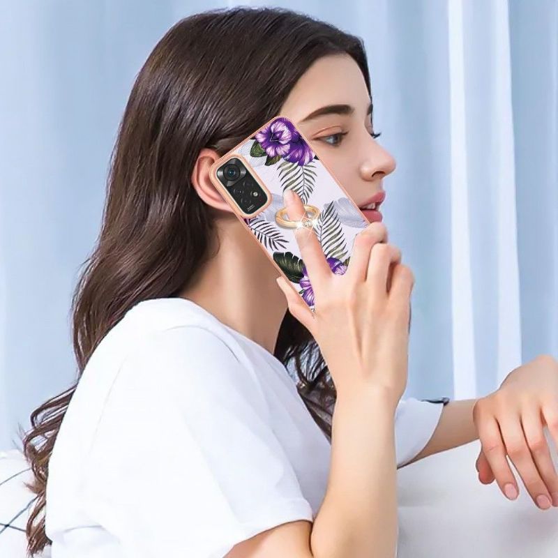 Coque Xiaomi Redmi Note 11 / 11S Fleurs Exotiques avec bague