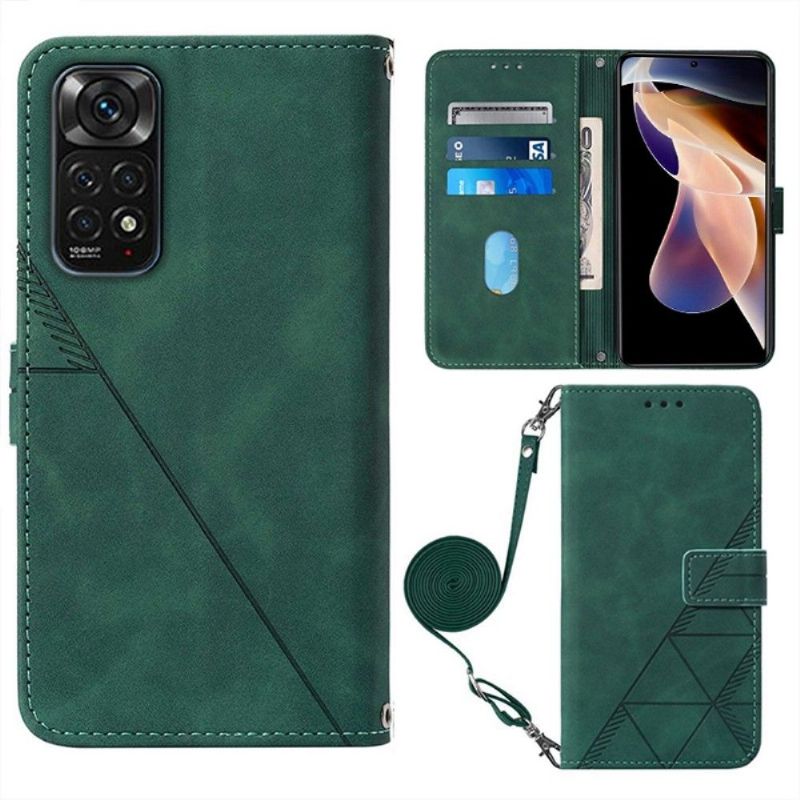 Housse Xiaomi Redmi Note 11 / 11S design géométrique avec sangle