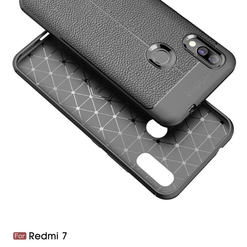 Xiaomi Redmi 7 - Coque gel finition simili cuir
