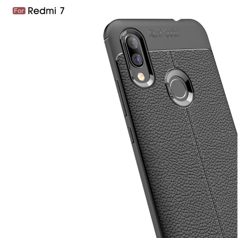 Xiaomi Redmi 7 - Coque gel finition simili cuir