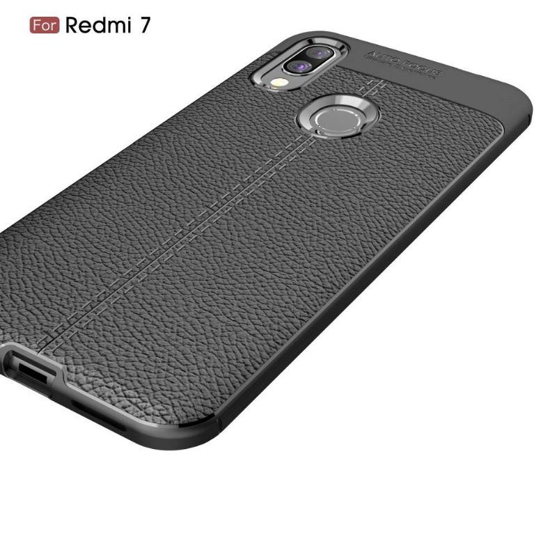 Xiaomi Redmi 7 - Coque gel finition simili cuir