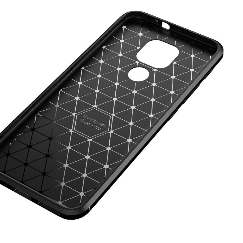 Coque Motorola Moto G9 Play effet fibre de carbone