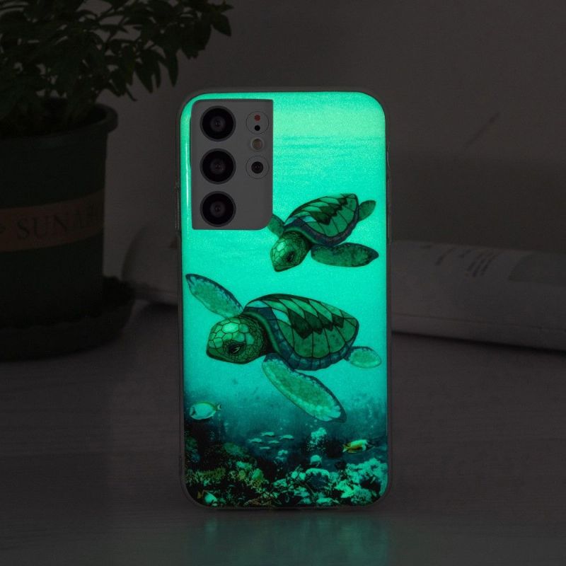 Coque Samsung Galaxy S21 Ultra 5G Fluorescente Tortues