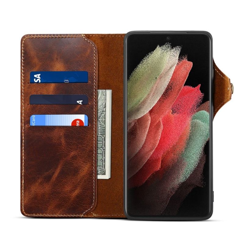 Housse Samsung Galaxy S21 Ultra 5G Cuir Véritable Coutures