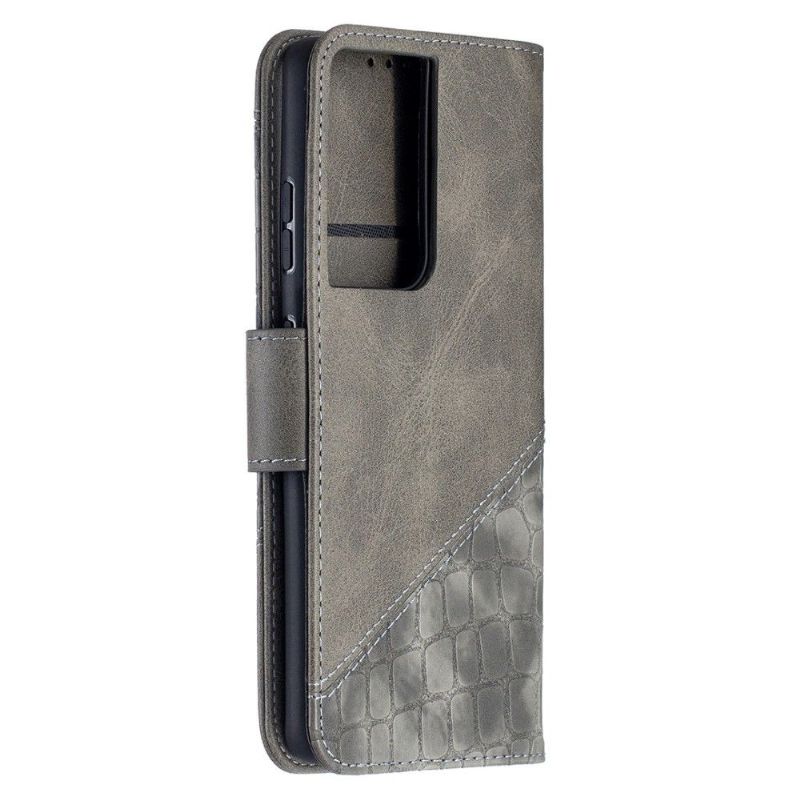 Housse Samsung Galaxy S21 Ultra 5G Effet Cuir Aspect Croco